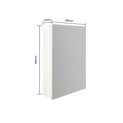 Top Bath Armoire miroir salle de bain 38 cm, 1 porte, Blanc mat, Mélaminé* Armoire De Salle De Bains