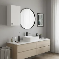 The White Stone Armoire Murale 1 Porte Blanc Frêne