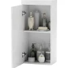 ProximaX Armoire murale blanche avec porte, meuble salle de bain et cuisine à 2 étagères, armoire à pharmacie 37,2x24,5x76,8 cm