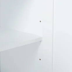 [En.Casa] Armoire murale de salle de bain Karlsoey avec miroir MDF PVC effet rotin 50 x 60 x 15 cm blanc en.casa