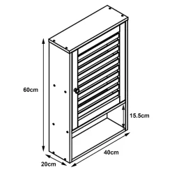 [En.Casa] Armoire murale de salle de bain Gjesdal bambou 60 x 40 x 20 cm naturel en.casa* Armoire De Salle De Bains|Meuble De Salle De Bains Faible Profondeur