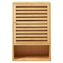 [En.Casa] Armoire murale de salle de bain Gjesdal bambou 60 x 40 x 20 cm naturel en.casa* Armoire De Salle De Bains|Meuble De Salle De Bains Faible Profondeur