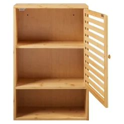 [En.Casa] Armoire murale de salle de bain Gjesdal bambou 60 x 40 x 20 cm naturel en.casa* Armoire De Salle De Bains|Meuble De Salle De Bains Faible Profondeur