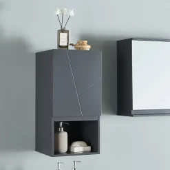 [En.Casa] Armoire murale de salle de bain Overath 60 x 30 x 30 cm gris en.casa* Armoire De Toilette