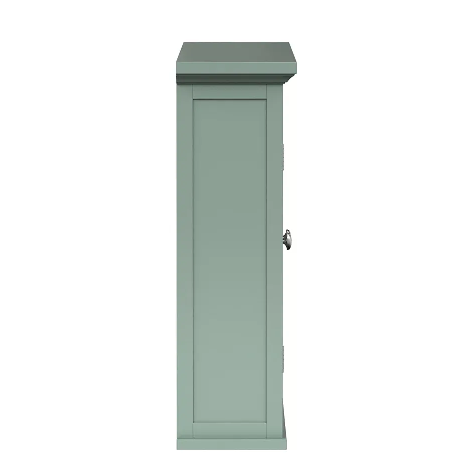 Teamson Home Armoire murale de salle de bain en effet bois vert avec 2 portes