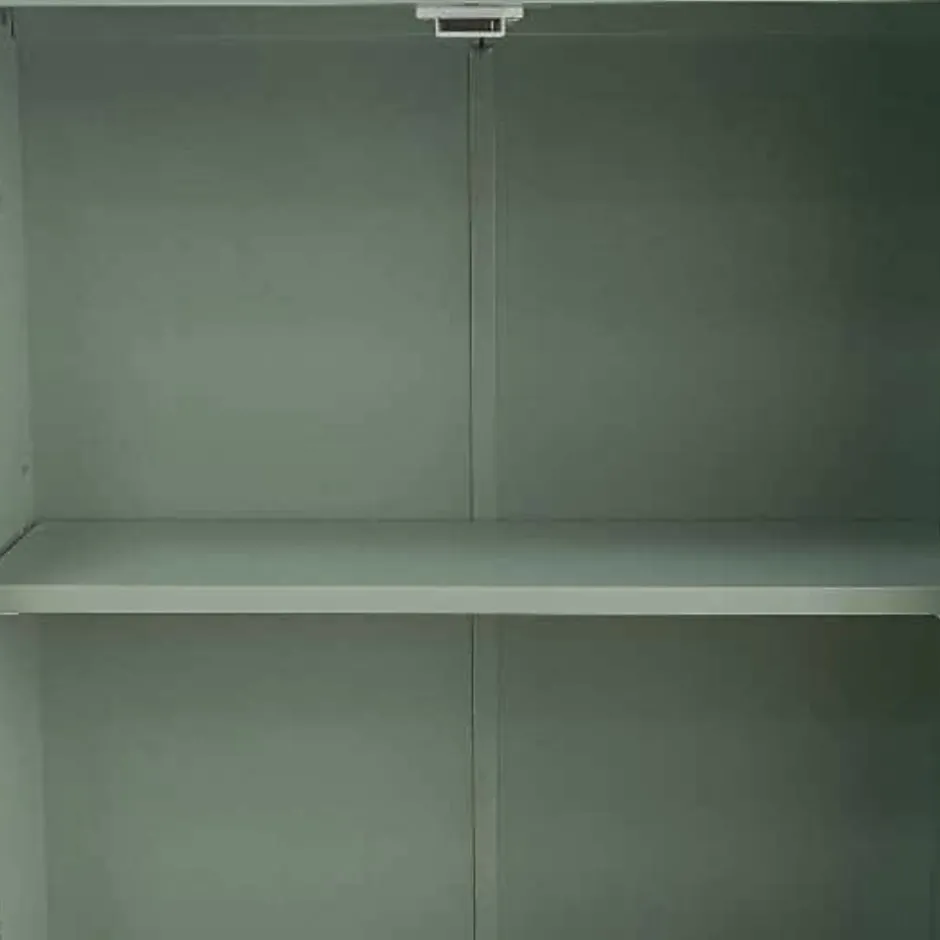 Teamson Home Armoire murale de salle de bain en effet bois vert avec 2 portes