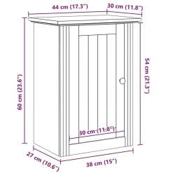 Vidaxl Armoire murale de salle de bain BODO blanc 44x30x60 cm* Meuble Wc