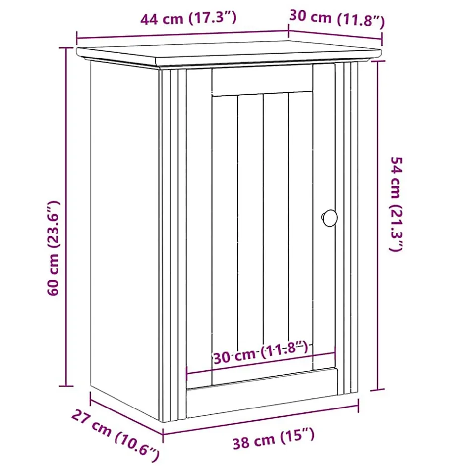 Vidaxl Armoire murale de salle de bain BODO blanc 44x30x60 cm* Meuble Wc