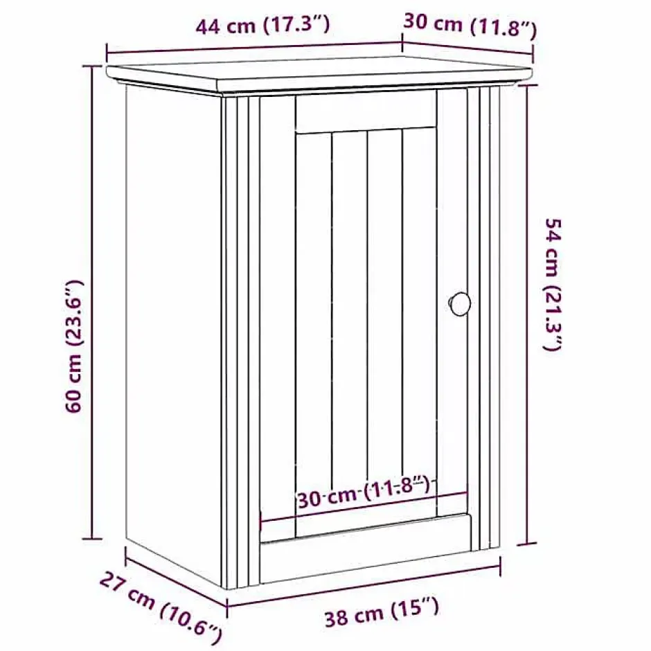 Vidaxl Armoire murale de salle de bain BODO blanc 44x30x60 cm* Meuble Wc