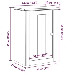 Vidaxl Armoire murale de salle de bain BODO blanc et marron 44x30x60cm* Meuble Wc