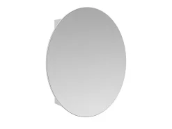 Vente-unique Armoire murale de salle de bain ovale avec miroir - Blanc - RURI