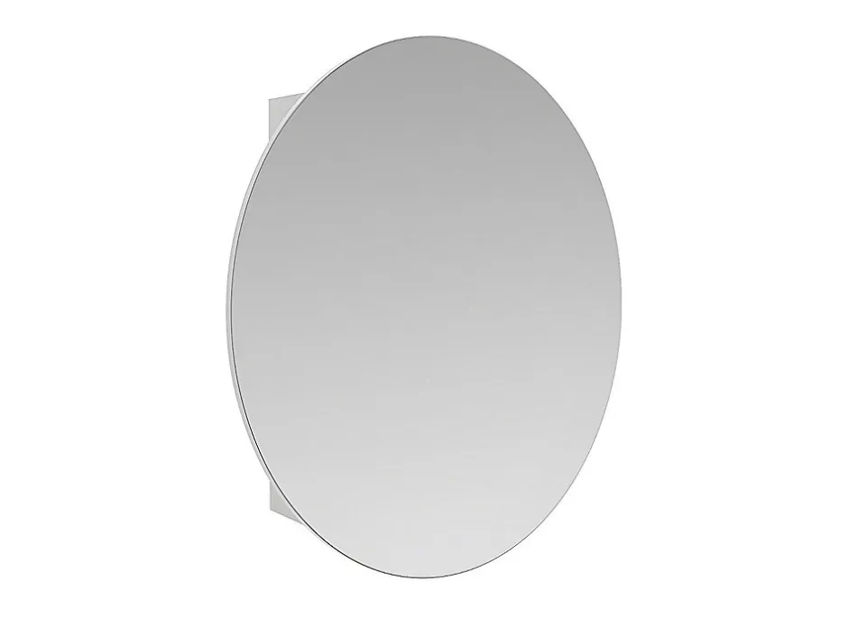 Vente-unique Armoire murale de salle de bain ovale avec miroir - Blanc - RURI