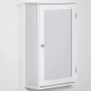 kleankin Armoire murale de salle de bain avec miroir - armoire à glace - placard de rangement toilettes - 1 porte, 2 étagères - blanc