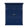 Teamson Home Armoire murale de salle de bain en effet bois bleu avec 2 portes