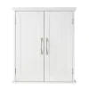 Teamson Home Armoire murale en effet bois blanc avec 2 portes et étagères* Armoire De Salle De Bains