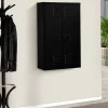 IDMarket Armoire murale ESTER 2 portes métal noir design industriel