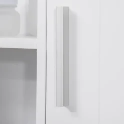 kleankin Armoire murale miroir de salle de bain - 2 portes, étagères, niche - dim. 54L x 15,2l x 55,3H cm - MDF blanc