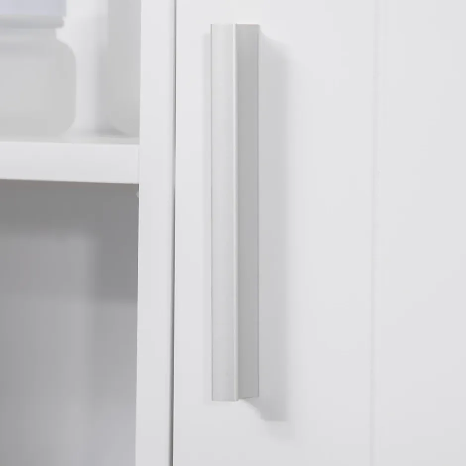 kleankin Armoire murale miroir de salle de bain - 2 portes, étagères, niche - dim. 54L x 15,2l x 55,3H cm - MDF blanc