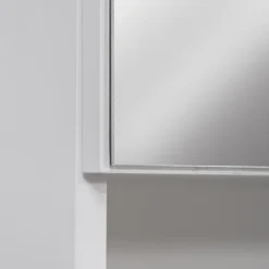 kleankin Armoire murale miroir de salle de bain - 2 portes, étagères, niche - dim. 54L x 15,2l x 55,3H cm - MDF blanc