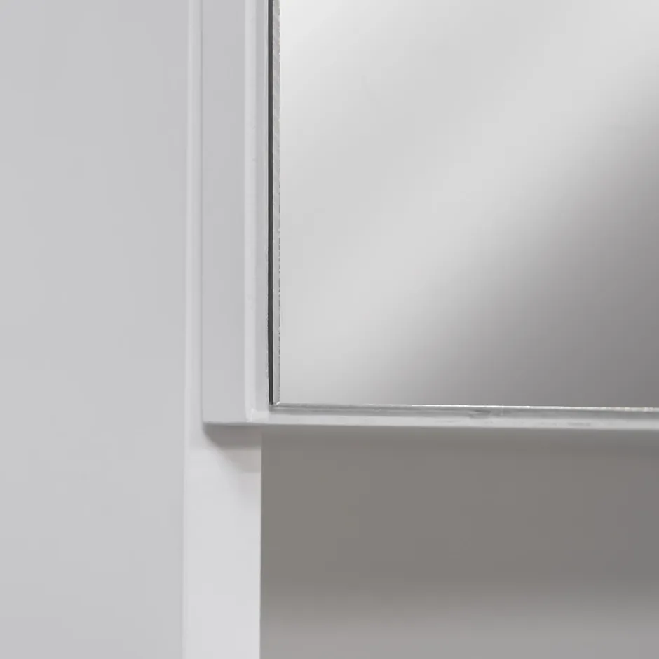 kleankin Armoire murale miroir de salle de bain - 2 portes, étagères, niche - dim. 54L x 15,2l x 55,3H cm - MDF blanc