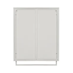 Okwish Armoire Murale Moderne avec Portes Vitrées et Porte-Serviettes, Meuble Mural avec Étagères - 60x23x78 cm - Blanc, Verre+Métal