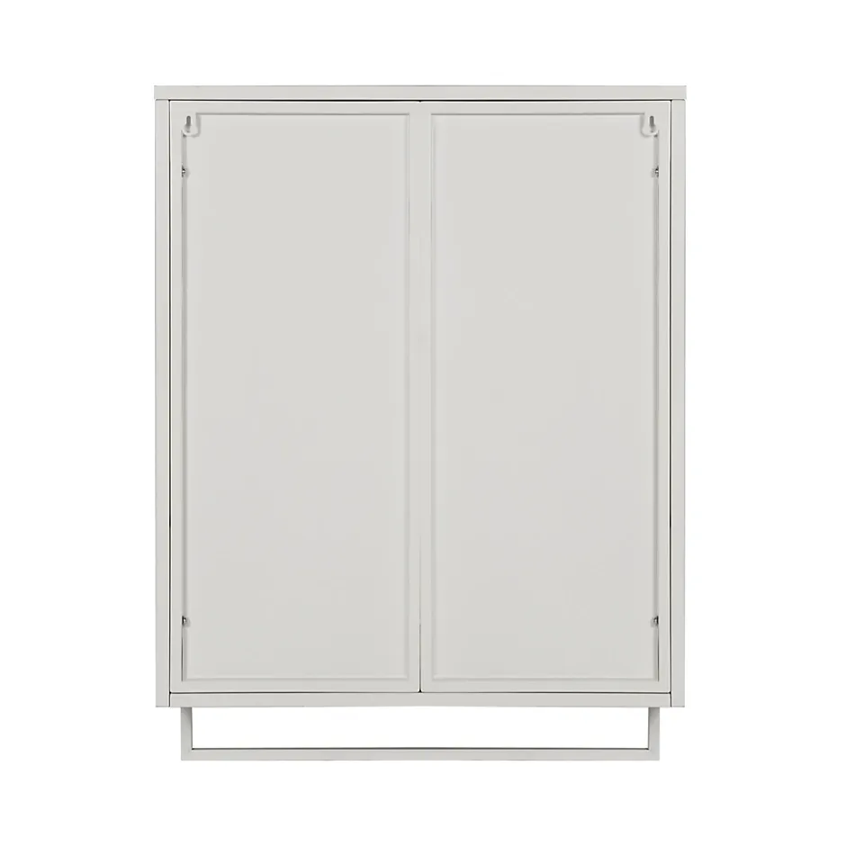 Okwish Armoire Murale Moderne avec Portes Vitrées et Porte-Serviettes, Meuble Mural avec Étagères - 60x23x78 cm - Blanc, Verre+Métal