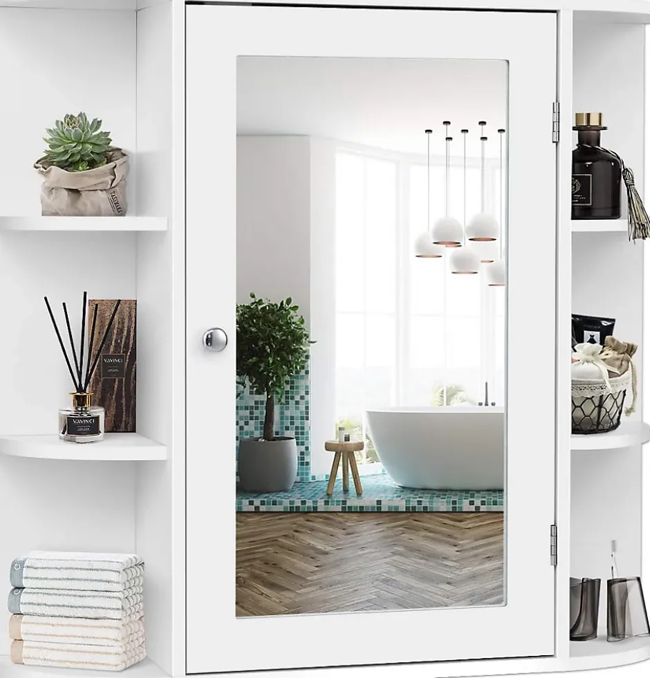 Giantex Armoire Murale pour Salle de Bain 65 x 17 x 63CM Blanc