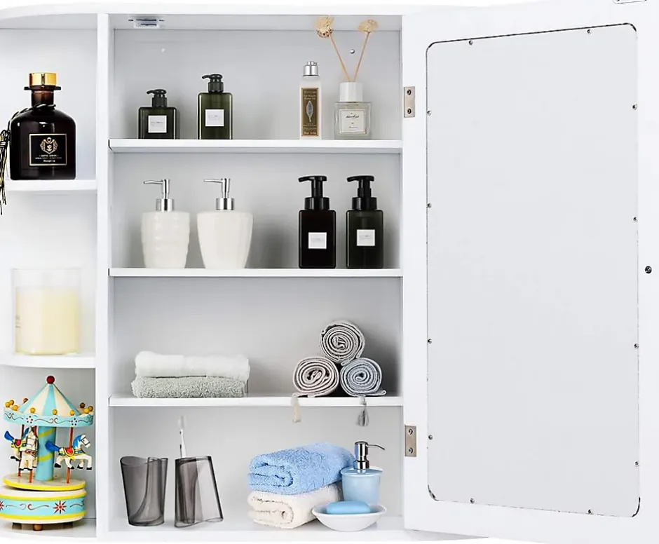 Giantex Armoire Murale pour Salle de Bain 65 x 17 x 63CM Blanc