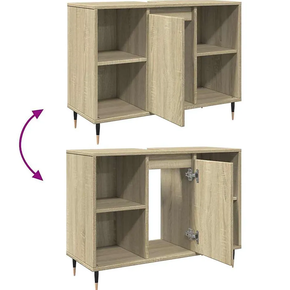 Vidaxl Armoire salle de bain chêne sonoma 80x33x60cm bois d'ingénierie