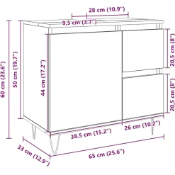 Vidaxl Armoire salle de bain chêne sonoma 65x33x60 cm* Meuble Wc