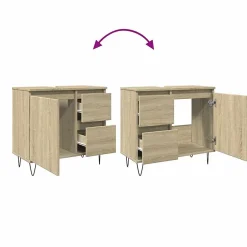 Vidaxl Armoire salle de bain chêne sonoma 65x33x60 cm* Meuble Wc