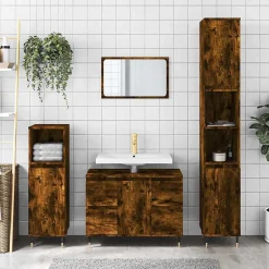 Vidaxl Armoire salle de bain chêne fumé 80x33x60cm bois d'ingénierie