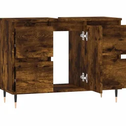 Vidaxl Armoire salle de bain chêne fumé 80x33x60cm bois d'ingénierie
