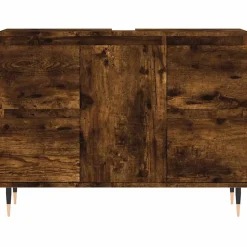 Vidaxl Armoire salle de bain chêne fumé 80x33x60cm bois d'ingénierie