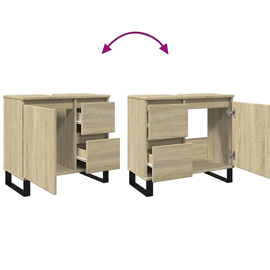 Vidaxl Armoire salle de bain chêne sonoma 65x33x60 cm