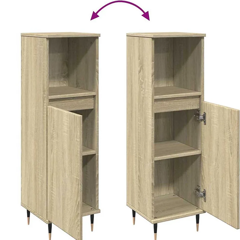 Vidaxl Armoire salle de bain chêne sonoma 30x30x100 cm* Meuble Wc