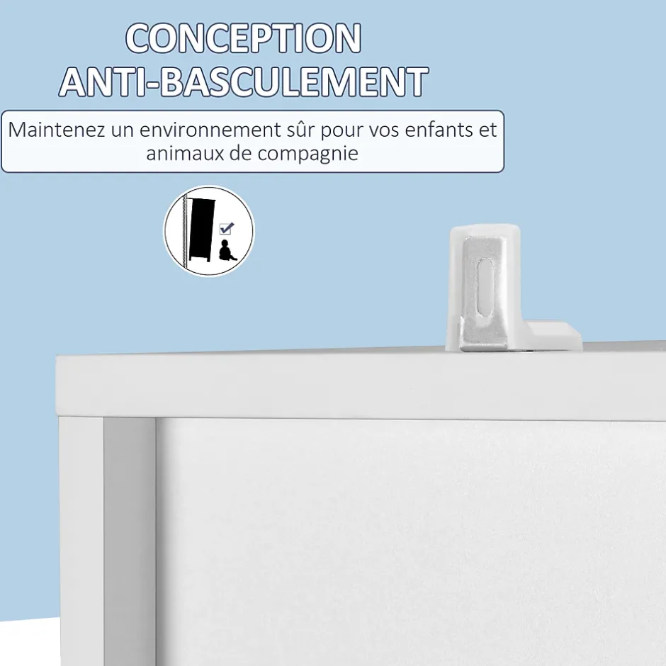 kleankin Armoire salle de bain, meuble de rangement colonne avec miroir, 2 portes, étagères réglables, 30x28x170cm, blanc* Colonne De Salle De Bains