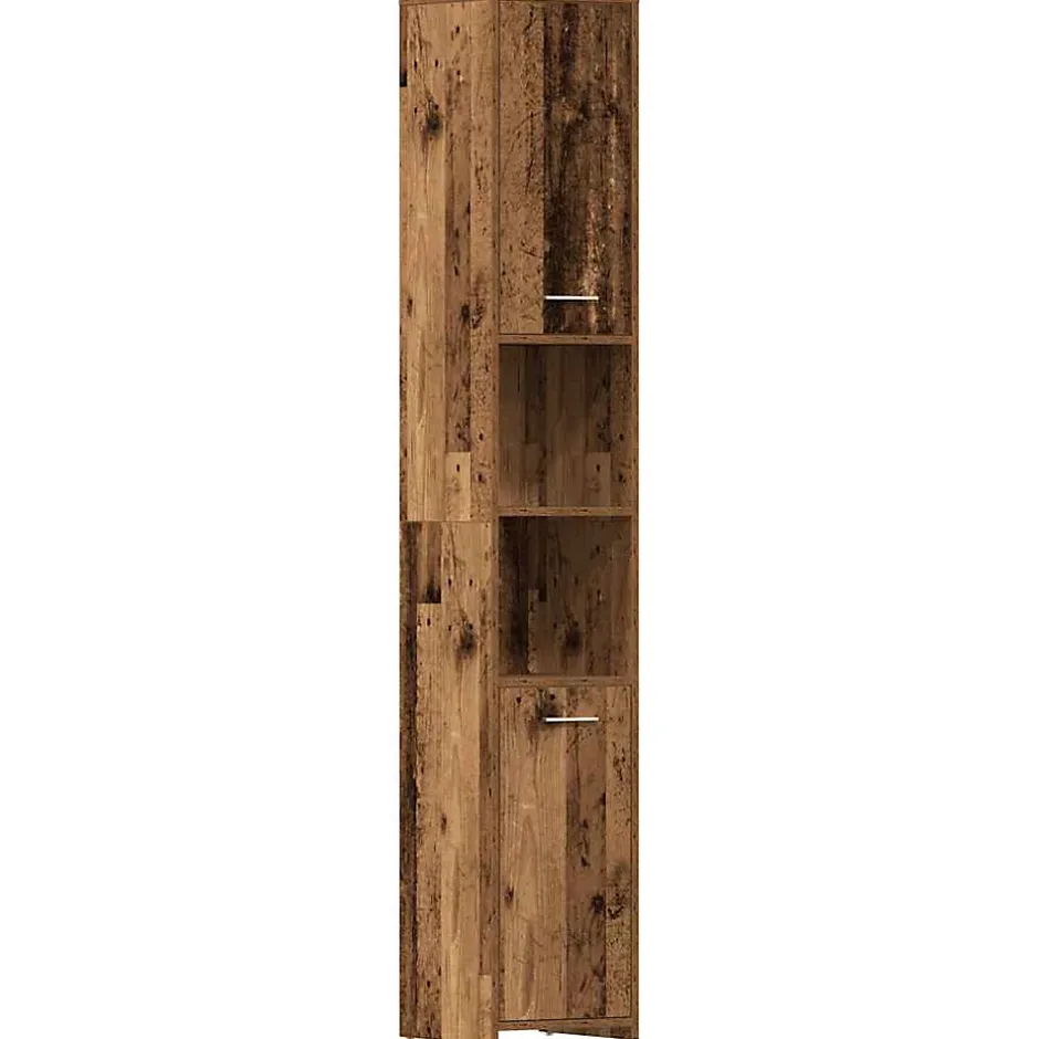 Vidaxl Armoire salle de bain vieux bois 30x30x183,5 cm bois ingénierie