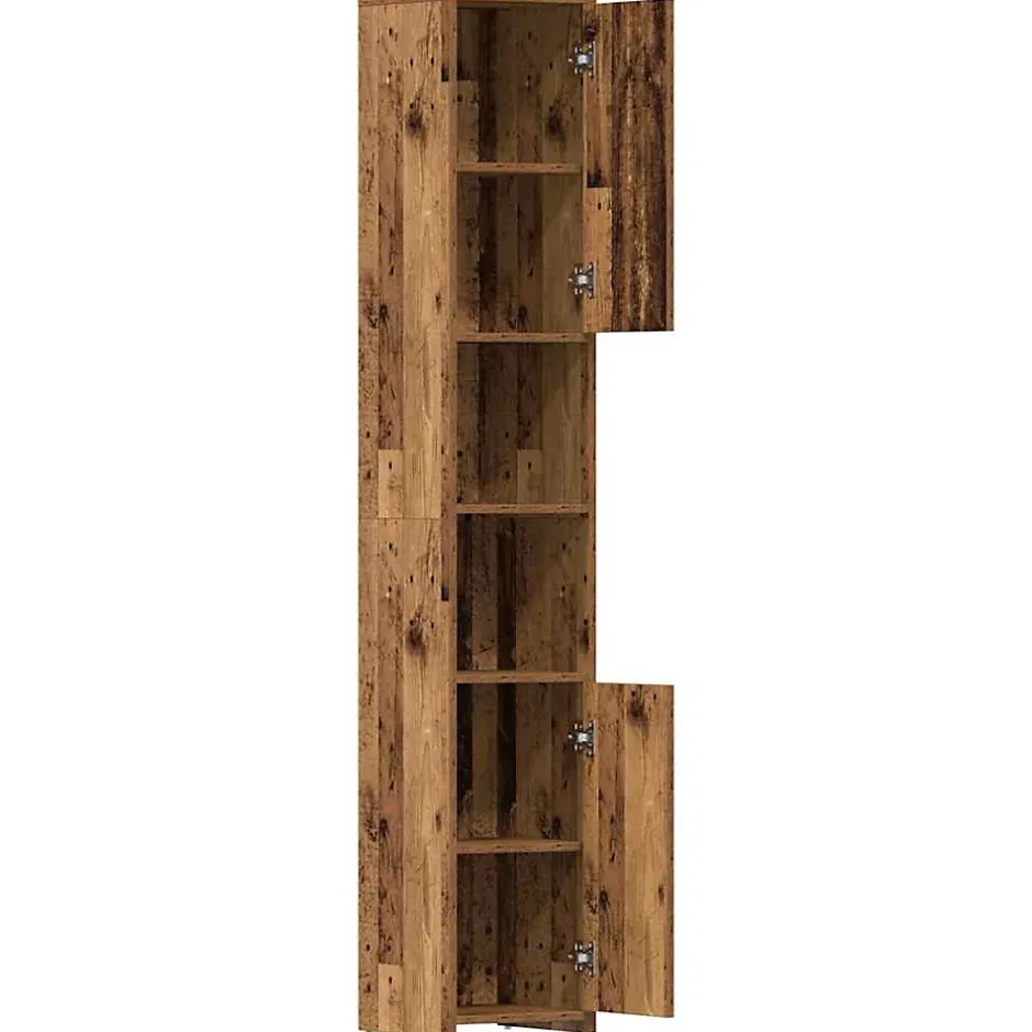 Vidaxl Armoire salle de bain vieux bois 30x30x183,5 cm bois ingénierie