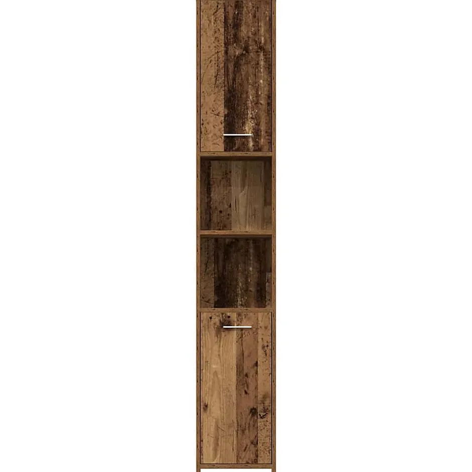 Vidaxl Armoire salle de bain vieux bois 30x30x183,5 cm bois ingénierie