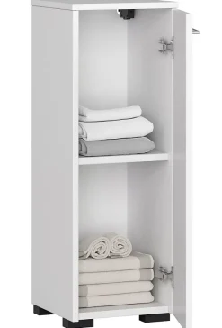 Akord Furniture Factory Armoire salle de bains AKORD FIN accr. au mur Blanche 30 cm 1 porte façade Blanche 2 étagères 30x30x85 cm* Meuble De Salle De Bains Faible Profondeur