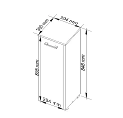 Akord Furniture Factory Armoire salle de bains AKORD FIN accr. au mur Blanche 30 cm 1 porte façade Blanche 2 étagères 30x30x85 cm* Meuble De Salle De Bains Faible Profondeur