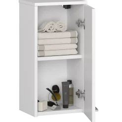 Akord Furniture Factory Armoire salle de bains AKORD FIN Meuble Haut Suspendue Blanche 30 cm 1 porte façade Blanche 2 étagères 30x22,5x60 cm
