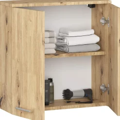Akord Furniture Factory Armoire salle de bains AKORD FIN accr. au mur Chêne Artisan 60 cm 2 portes façade Chêne Artisan 2 étagères 60x22,5x60 cm* Armoire De Salle De Bains