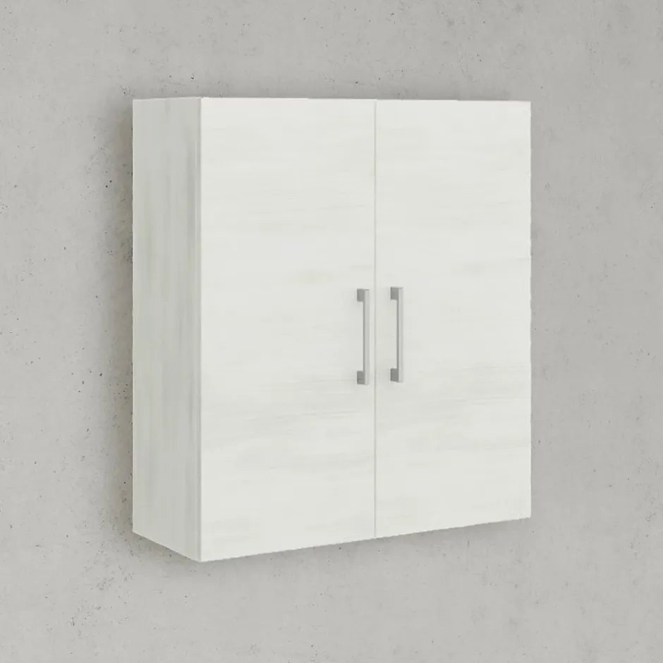 Kiamami Valentina Armoire Suspendue À Deux Portes En Chêne Blanc Effet Bois* Armoire De Salle De Bains