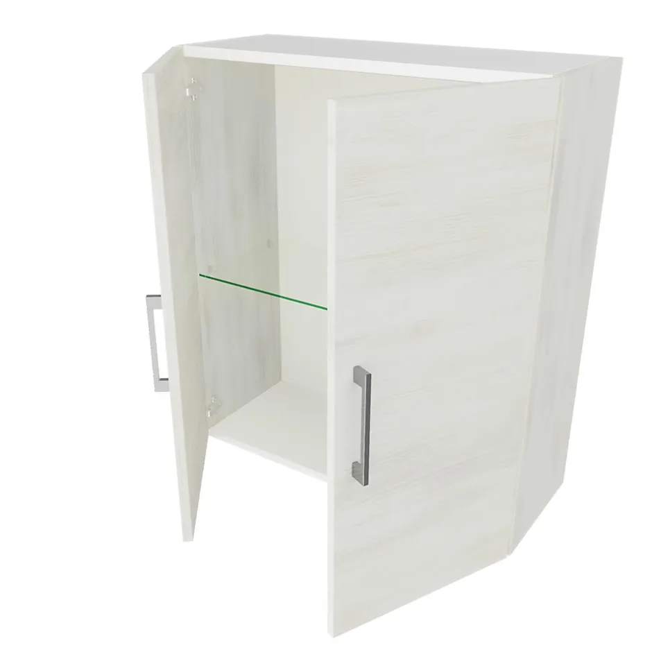 Kiamami Valentina Armoire Suspendue À Deux Portes En Chêne Blanc Effet Bois* Armoire De Salle De Bains