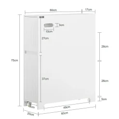 Sobuy Armoire Toilettes Compact, Meuble de Rangement Salle de Bain, BZR111-W,