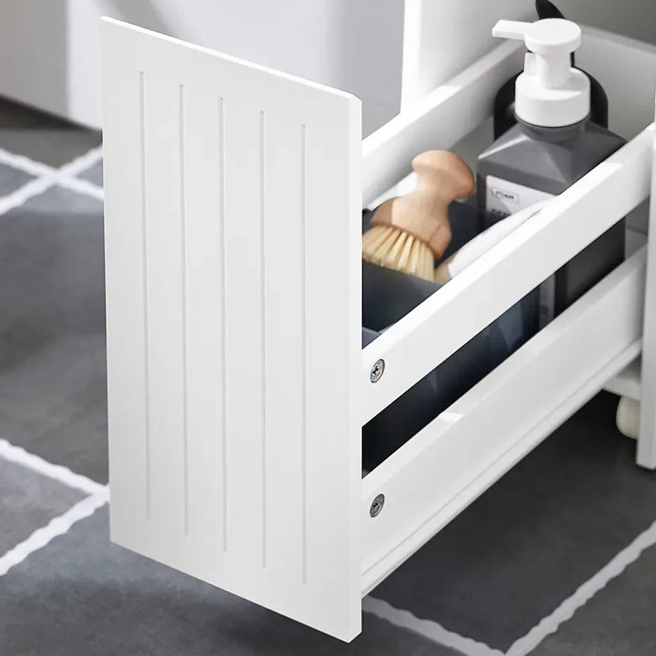 Sobuy Armoire Toilettes Compact, Meuble de Rangement Salle de Bain, BZR111-W,