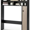 Giantex Armoire WC avec Etagere & 2 Compartiments & Tablettes reglables sur 10 niveaux & Anti-Bascule pour Buanderie Noir