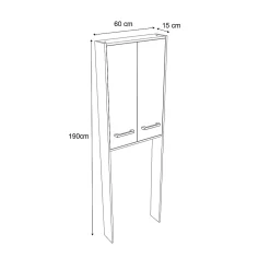 GoodHome Armoire WC Ladoga blanc L. 60 x H. 190 x P. 15 cm